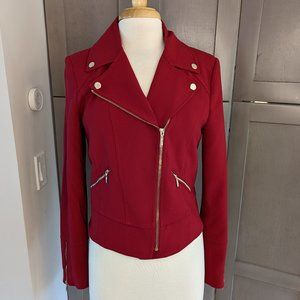 WHBM Moto Jacket - Deep Red - Size M